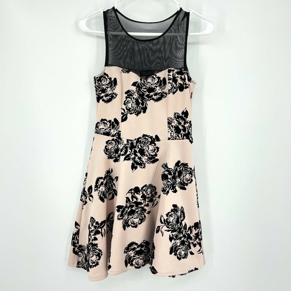 Trixxi Floral and Mesh Pink Dress Size Small - Picture 1 of 7
